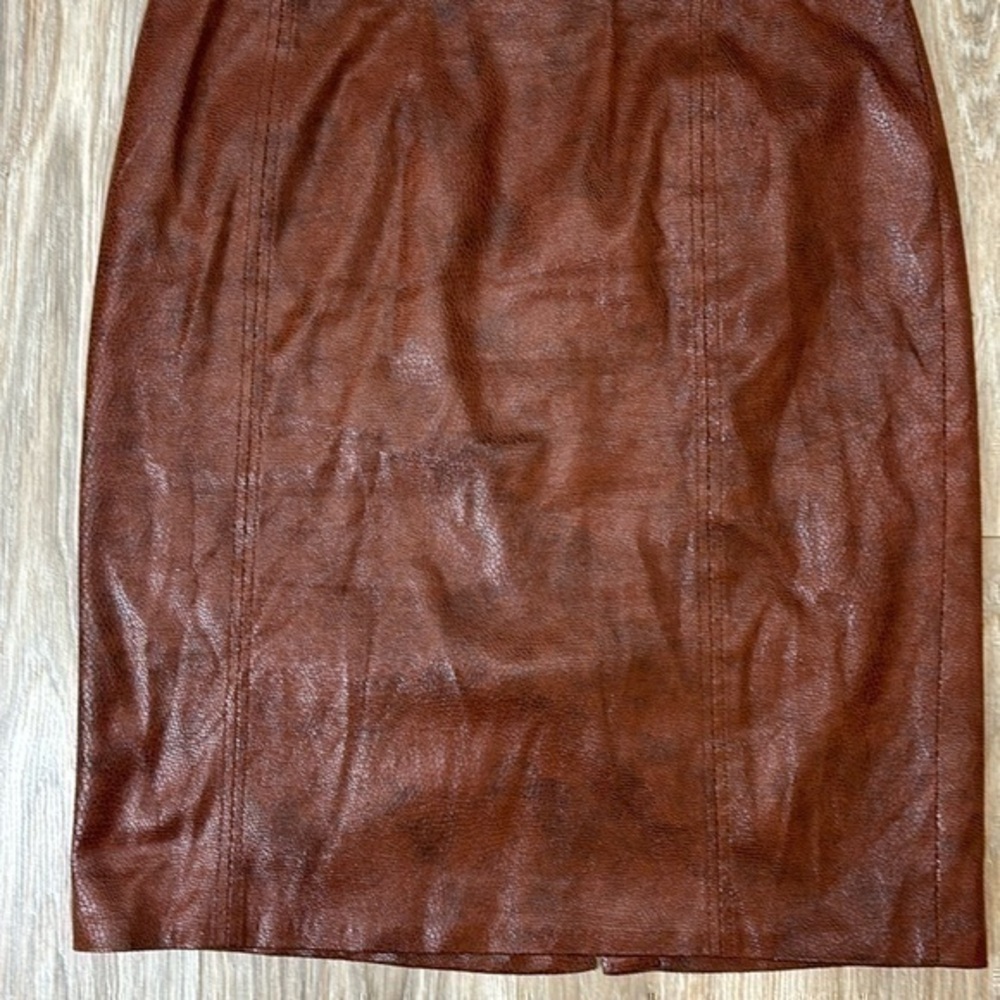 Chico's brown faux leather skirt size Medium
